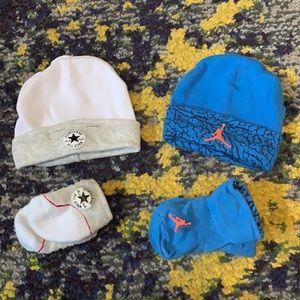 Converse & Jordan hat / sneaker sock sets - lot of 2